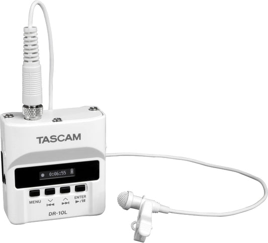 Tascam DR-10LW Micro Portable Lavalier Audio Recorder White