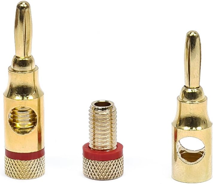 Monoprice 109437 Gold Plated Speaker Banana Plugs 5 Pairs