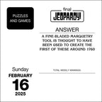 Sony Jeopardy! 2025 Day-to-Day Calendar