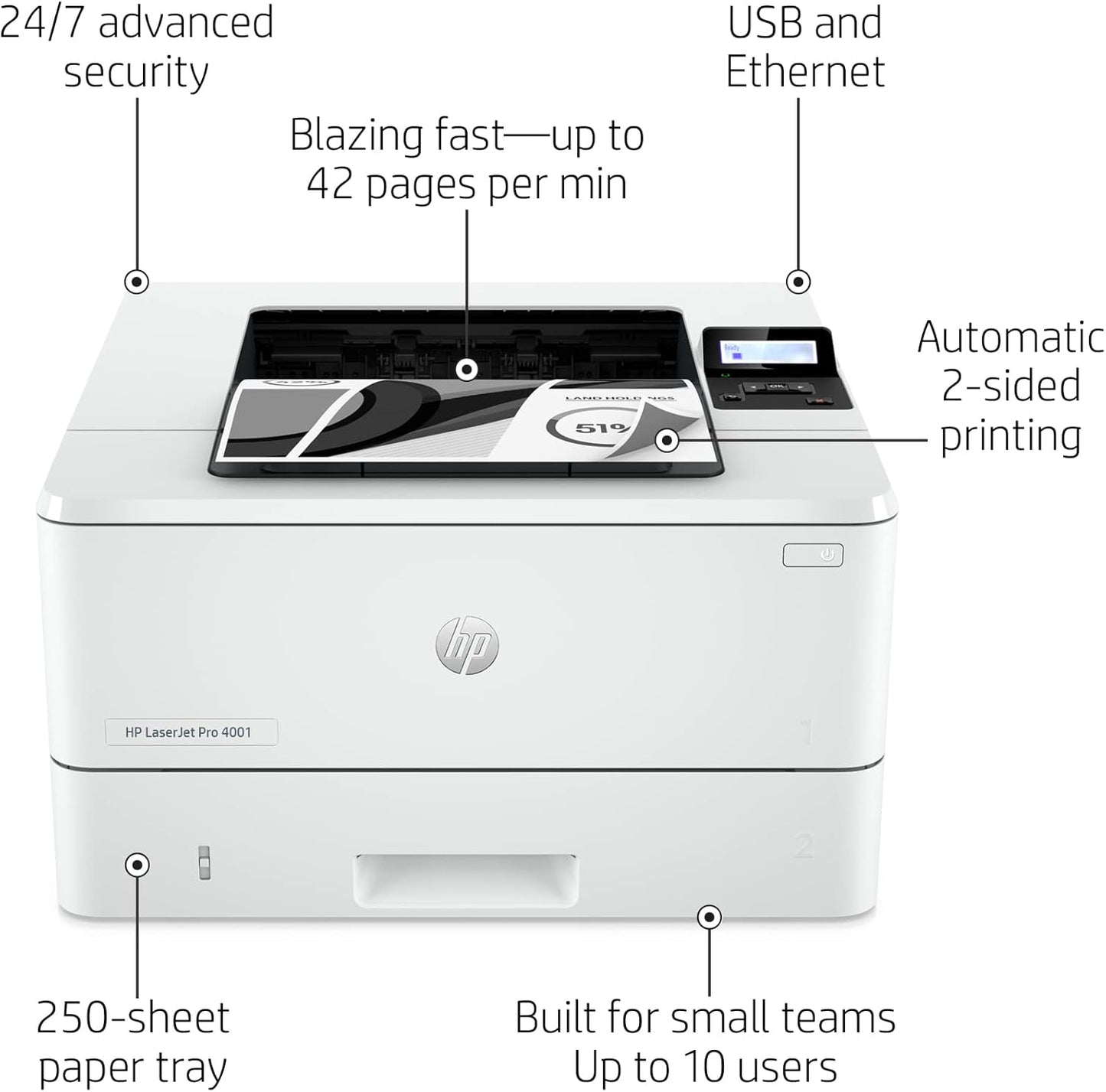 HP CRT22HP4001DNRB LaserJet Pro 4001dn Renewed Printer