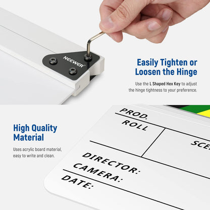 Neewer 10083458@@##1 Acrylic Film Director's Clapper Board