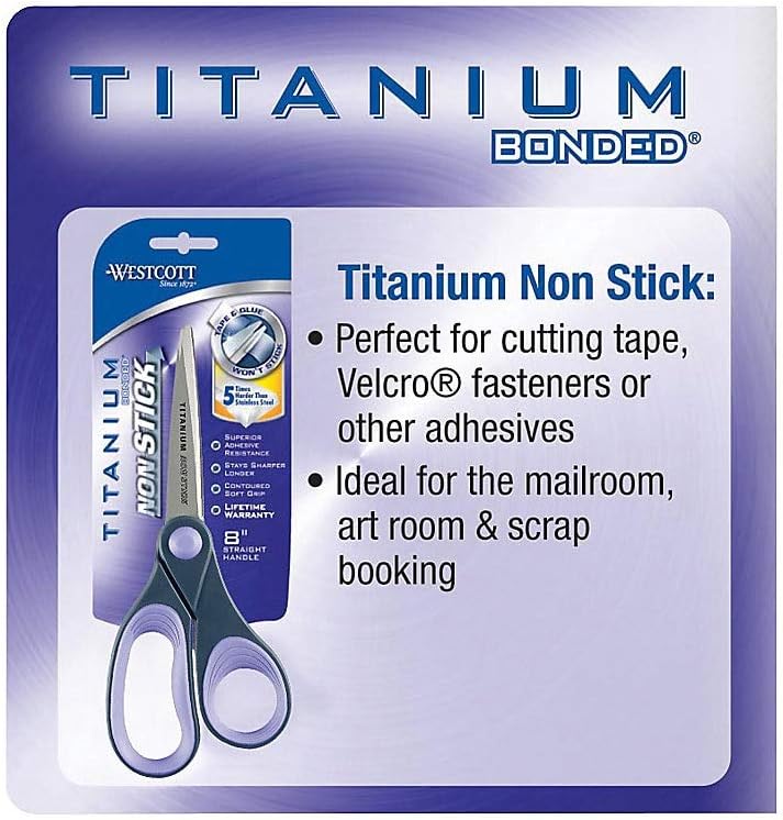 Westcott 14910 Titanium Bonded Non Stick Scissors 8-Inch — main product image