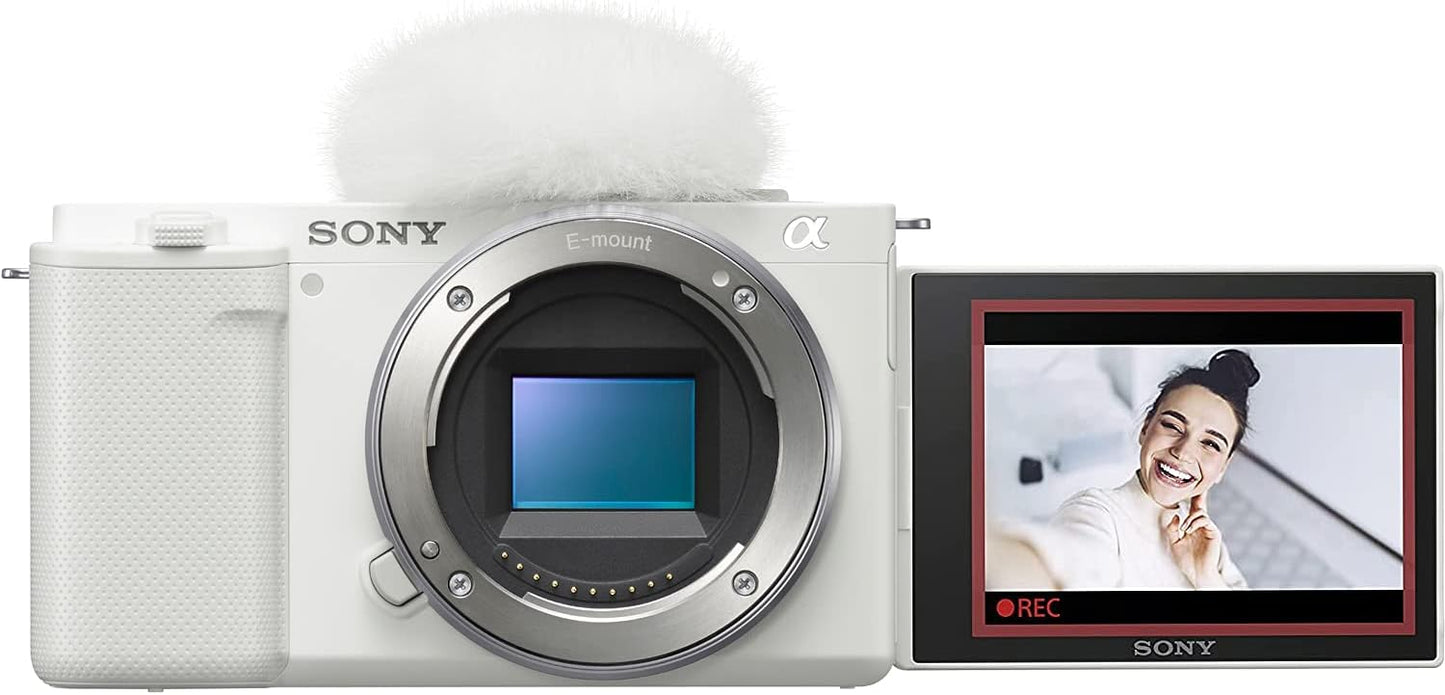 Sony E3SNILCZVE10W ZV-E10 Vlogging Camera Body Kit (White)