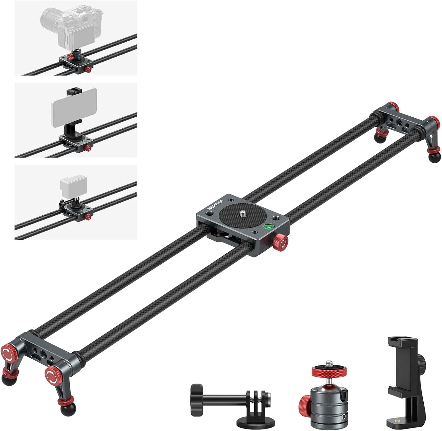 Neewer CS2M 24" Carbon Fiber Camera Slider with Ball Head
