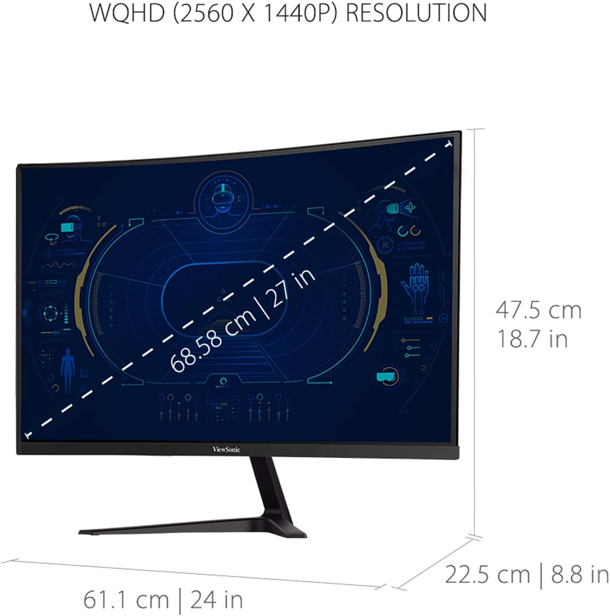 ViewSonic VX2718-2KPC-MHD 27" Curved 1440p 180Hz Gaming Monitor