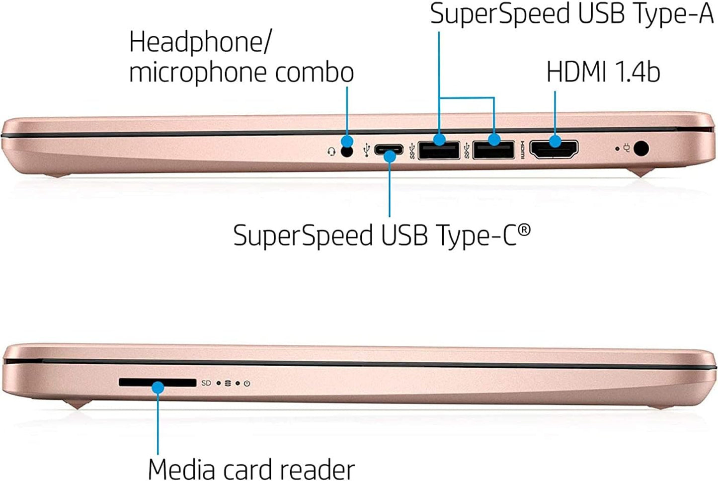 HP Touchscreen Laptop 14" Intel N4020 16GB 192GB Rose Gold