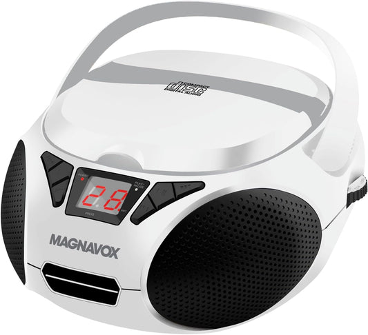 Magnavox MD6924-WH Portable CD Boombox White