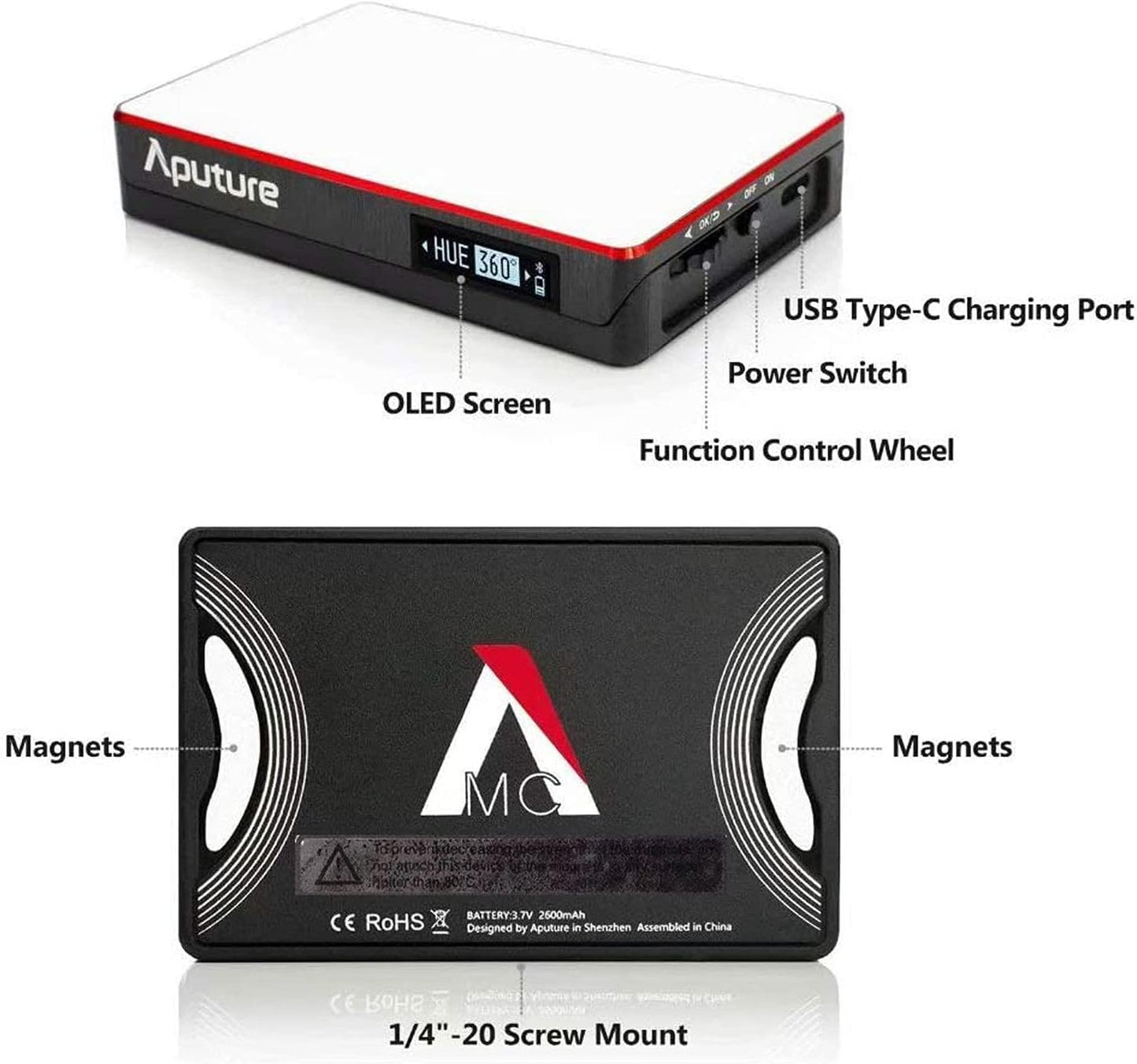Aputure Amaran MC RGBWW Mini On-Camera Video Light