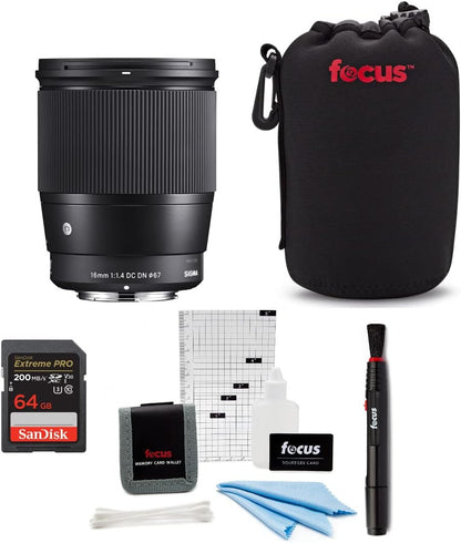 Sigma 402965_K2 16mm f/1.4 Sony E Lens Bundle