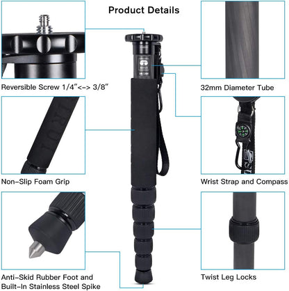 Sirui AM-326M Carbon Fiber Compact Travel Monopod