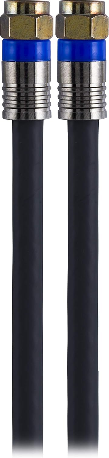 GE 33532 50ft RG6 Coaxial Cable - Quad Shielded, In-Wall Rated