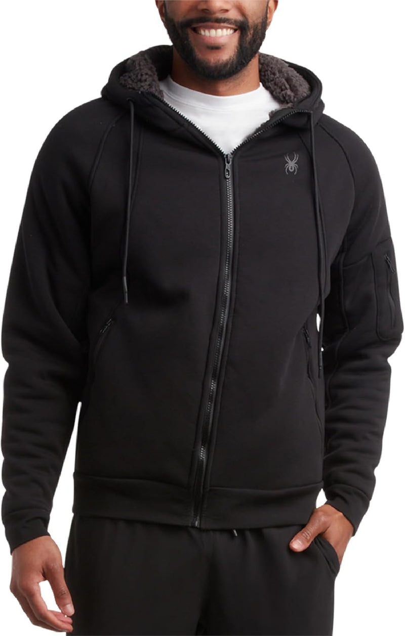 Spyder Hoodie Men's Sherpa Lined Fleece Zip Up Jacket — main product image