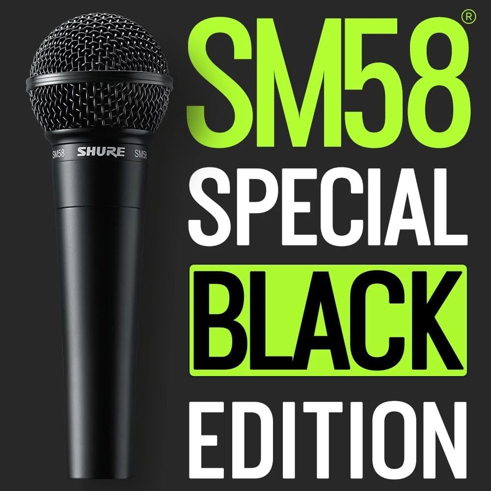 Shure SM58-BLK Pro XLR Dynamic Microphone Black Edition
