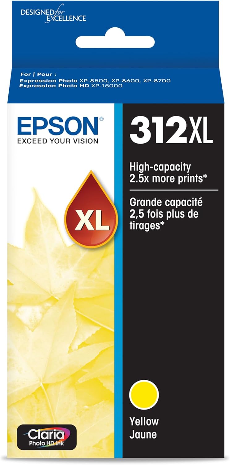 Epson T312XL420-S 312 Claria Photo HD High Capacity Yellow Ink