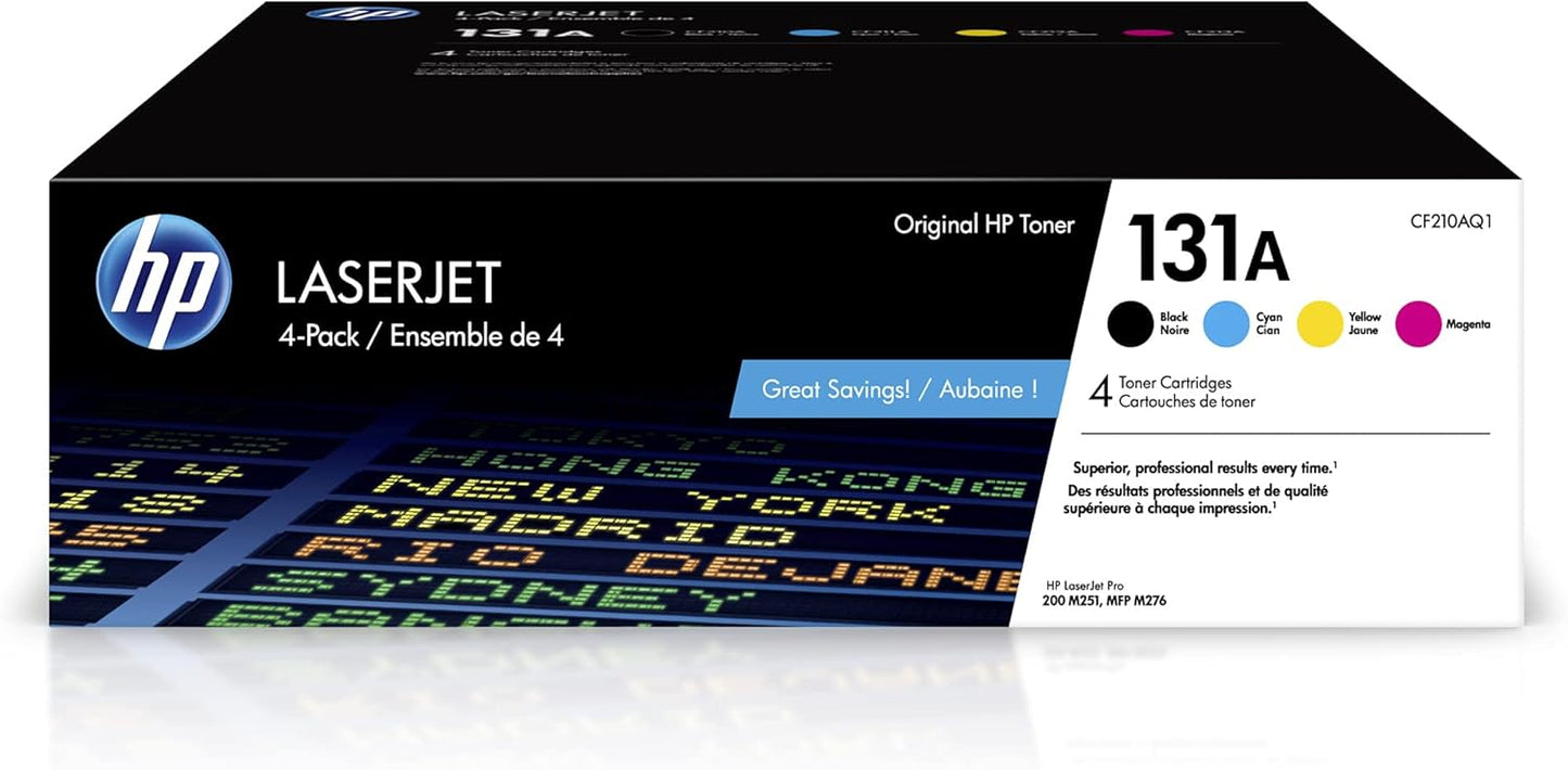 HP 131A Toner Cartridge 4-Pack (Black, Cyan, Magenta, Yellow)