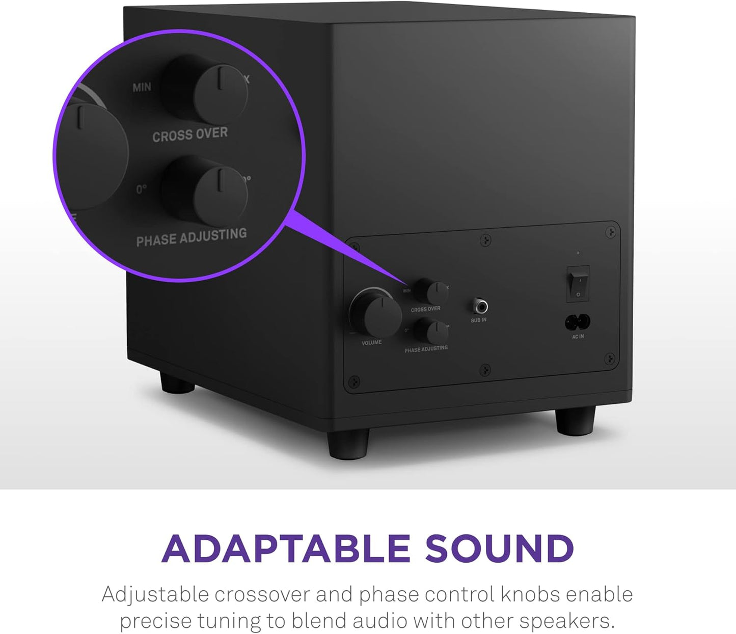 NZXT AP-SUB80-US Relay PC Gaming Subwoofer - Powerful Bass