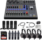 Zoom LiveTrak L-8 Portable Digital Mixer Podcast Bundle