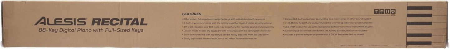 Alesis Recital 88-Key Digital Piano Keyboard Lessons