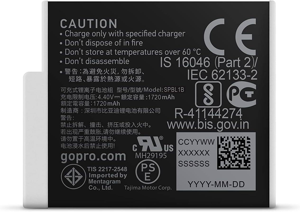 GoPro SPBL1B-C Enduro Rechargeable Camera Battery