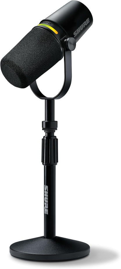 Shure MV7+-K-BNDL Podcast Microphone Bundle - USB/XLR, Stand, Black