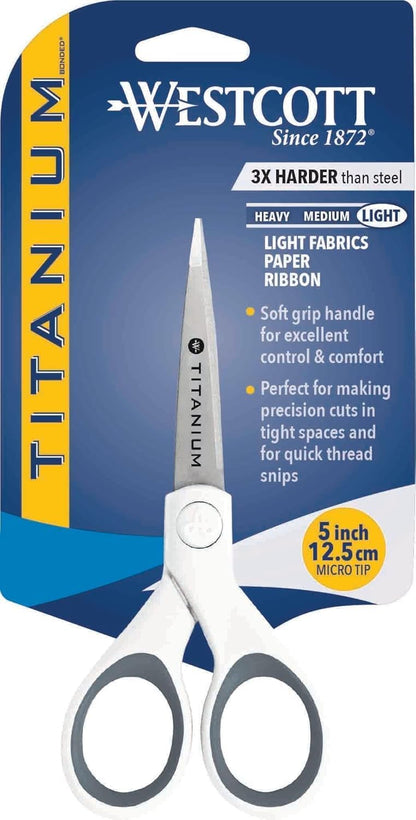 Westcott 16376 5-Inch Micro-Tip Fabric Scissors