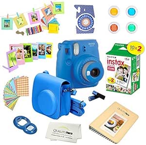 Fujifilm 879726 Instax Mini 9 Camera Film Bundle Cobalt Blue