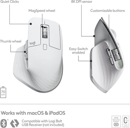 Logitech MX Master 3S for Mac Bluetooth Mouse (Renewed)