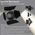 Aputure Barndoors Bowens Mount Lighting Modifier Kit
