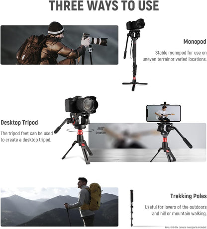 Neewer Professional Camera Monopod with Fluid Head
