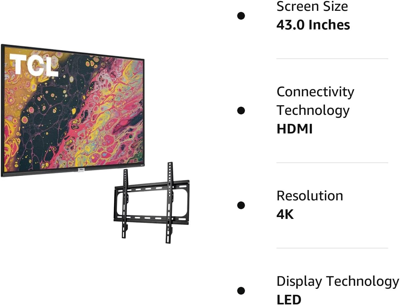 TCL 43S431 43-Inch 4K Ultra HD HDR LED Smart TV Renewed