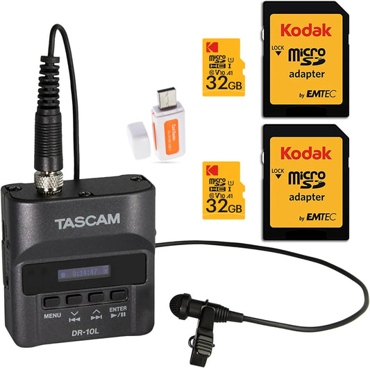 Tascam 4330376543 DR-10L Lavalier Mic & Recorder Bundle