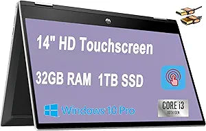 HP Pavilion X360, 32GB RAM, 1TB SSD, Intel Core i3 Laptop