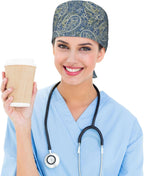 Novastar Paisley Print Scrub Cap Women Men Adjustable