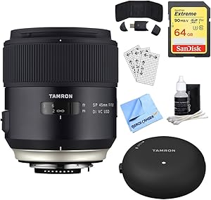 Tamron E8TMSP45F18DIEOS SP 45mm f/1.8 Lens Bundle