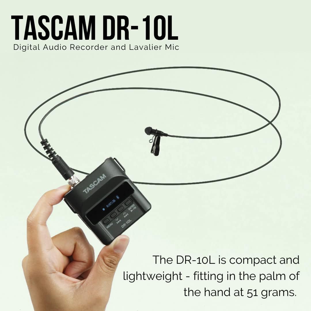 Tascam 4330376543 DR-10L Lavalier Mic & Recorder Bundle