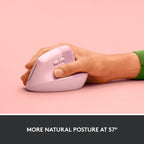 Logitech 910-006472 Lift Ergonomic Vertical Wireless Mouse - Rose