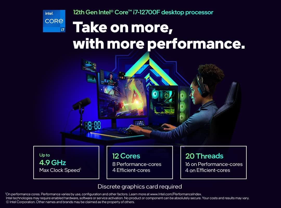Intel BX8071512700F Core i7-12700F Desktop Processor