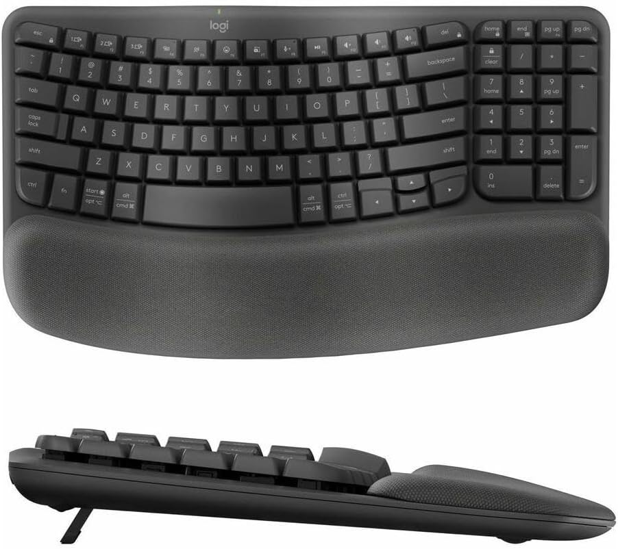 Logitech MK670 Wave Keys Ergonomic Keyboard and Mouse Combo Renewed