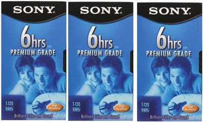 Sony FBA_3T120VR 3T120VR 6 Hour EP T-120 VHS Tapes 3-Pack