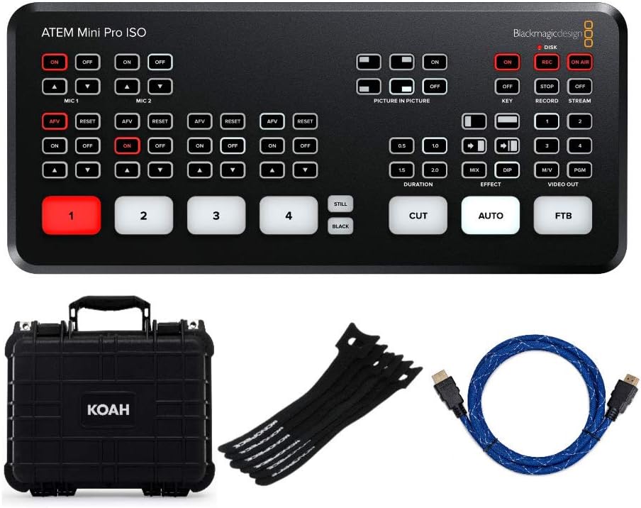 Blackmagic Design ATEM Mini Pro ISO - Live Streaming Switcher Bundle