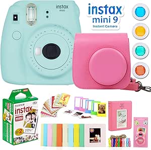 Fujifilm E9FJFMINI9IB Instax Mini 9: Ice Blue Camera Bundle