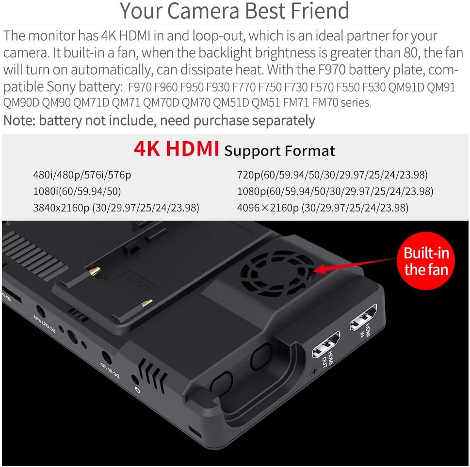 FEELWORLD SA-FW759 LUT6 6" 2600nits 4K HDMI Camera Monitor