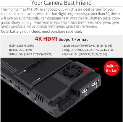 FEELWORLD SA-FW759 LUT6 6" 2600nits 4K HDMI Camera Monitor