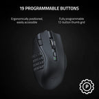 Razer RZ01-03600100-R3U1 Naga V2 HyperSpeed Wireless MMO Gaming Mouse