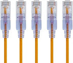 Monoprice 129452 Cat6A Ethernet Cable 0.5ft Yellow 5-Pack SlimRun
