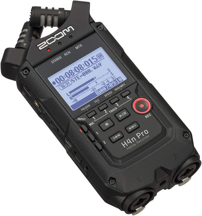 Zoom H4n Pro All Black Recorder Podcast Bundle