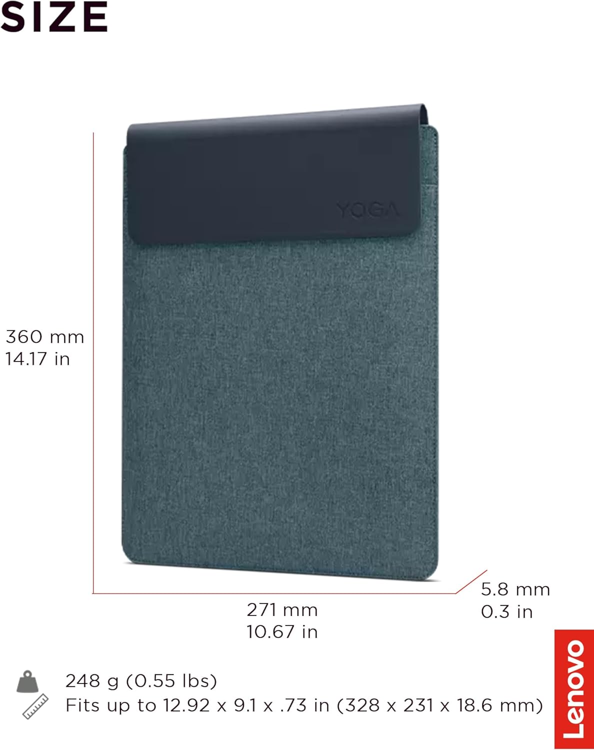Lenovo GX41K68626 Slim Laptop Sleeve 14 Inch Teal