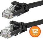 Monoprice 141812 Cat6 Ethernet Cable 1ft Black 12-Pack