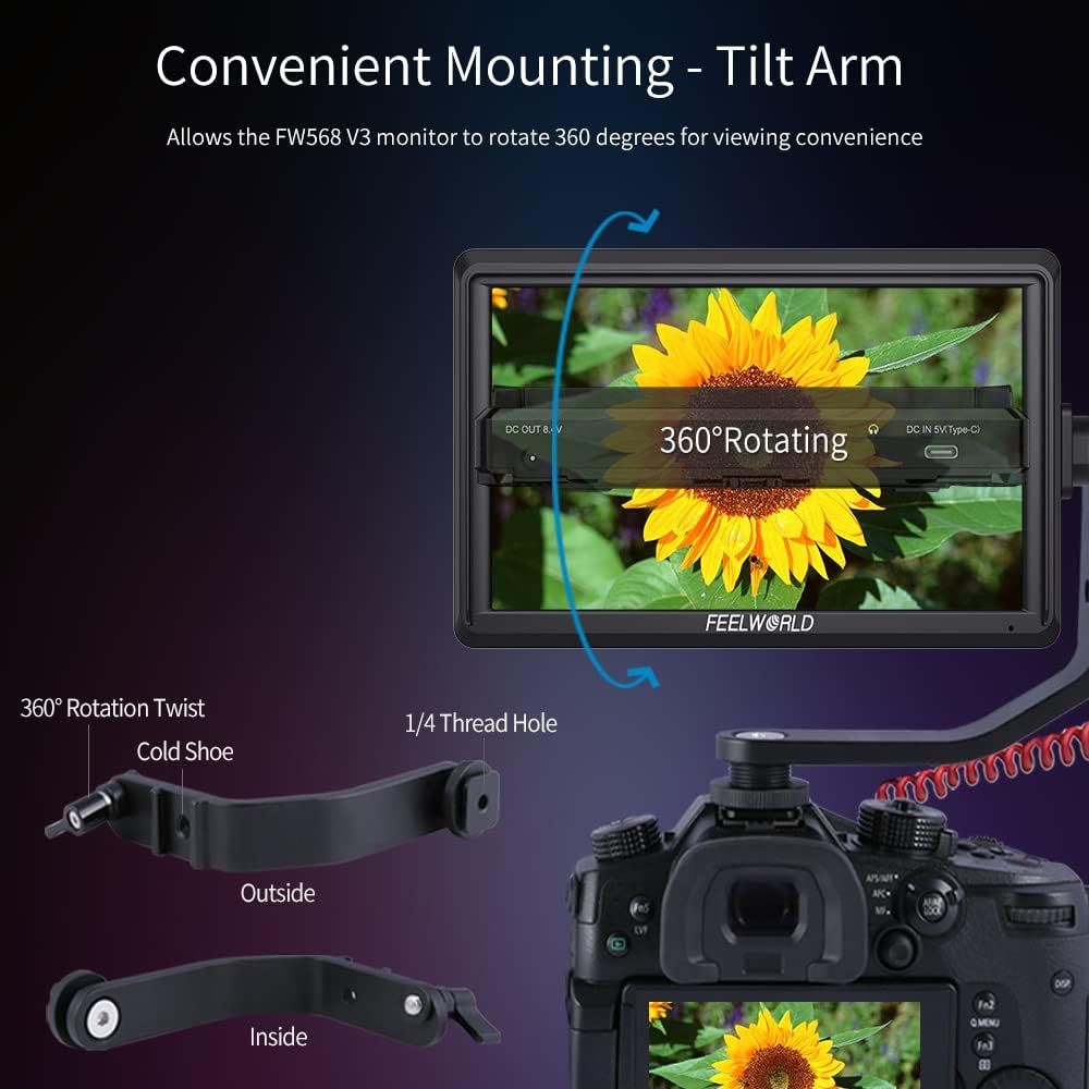 FEELWORLD FW568 V3 6" 4K HDMI Camera Field Monitor