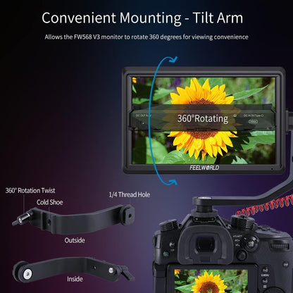 FEELWORLD FW568 V3 6" 4K HDMI Camera Field Monitor
